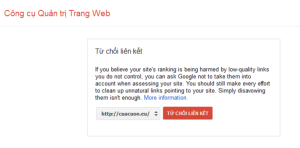 Hướng dẫn xoá Backlink xấu bằng Google Webmaster Tool